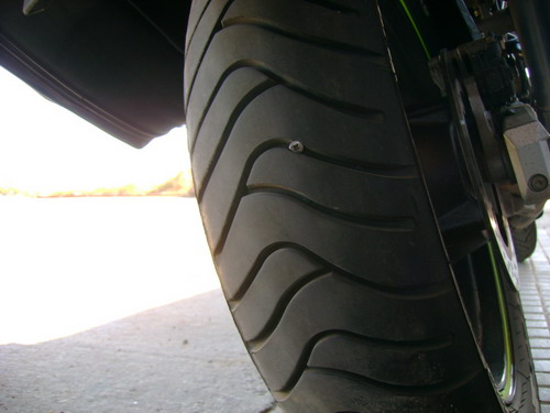 Pinchazo en moto