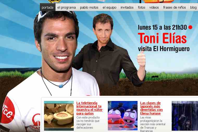 Toni Elias en el Hormiguero