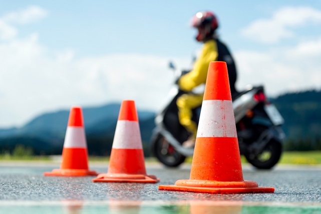 Motorista en un curso de formación.