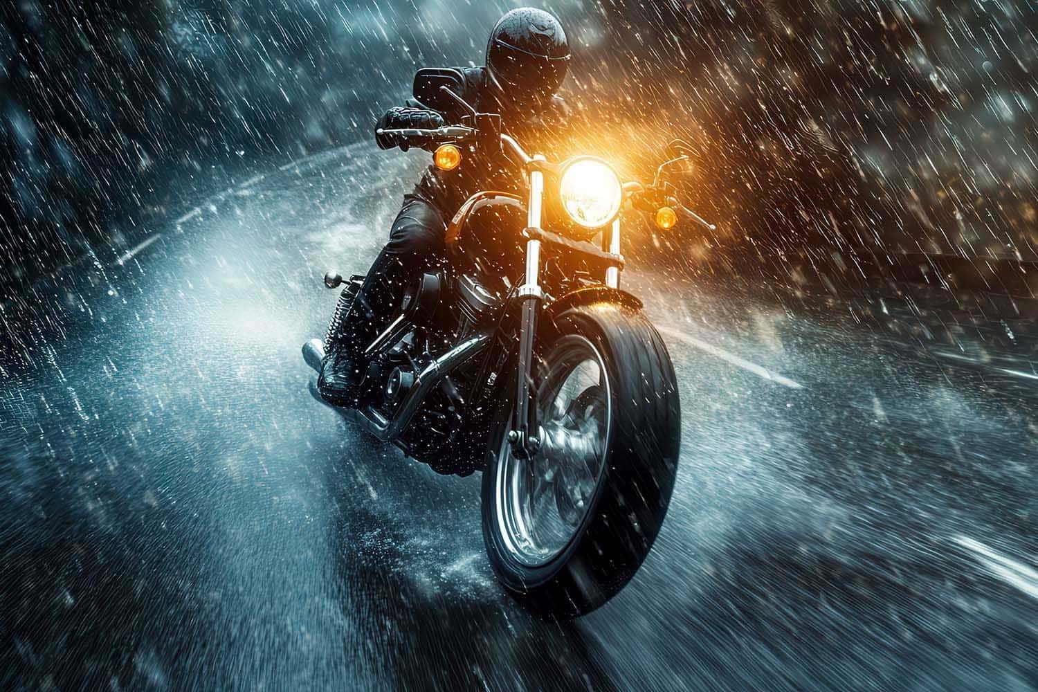 consejos para conducir una moto con lluvia